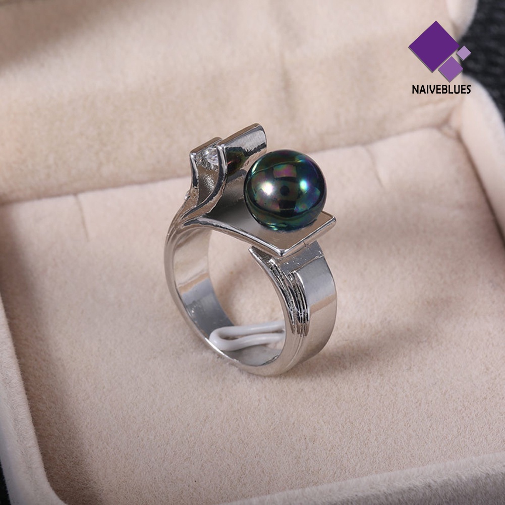 &lt; Naiveblues &gt; Fashion Wanita Mutiara Imitasi Geometris Jari Cincin Pernikahan Pertunangan Hadiah