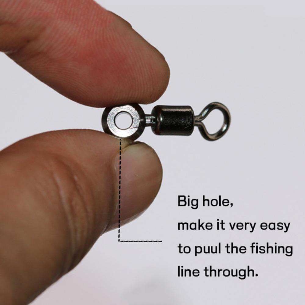 Lanfy 3arah Memancing Putar360° Rotasi 10pcs Solid Ring Hook Aksesoris Barel Cross Memancing Rigs Konektor 3arah Air Asin Memancing Konektor