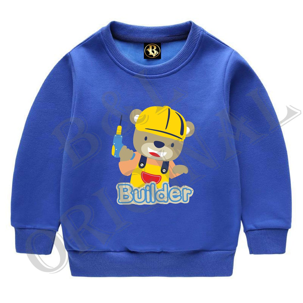 BISA byar ditempt/ BS//COD//BAJU KAOS ANAK ANAK BUILDER TANGAN PANJANG GOOD QUALITY