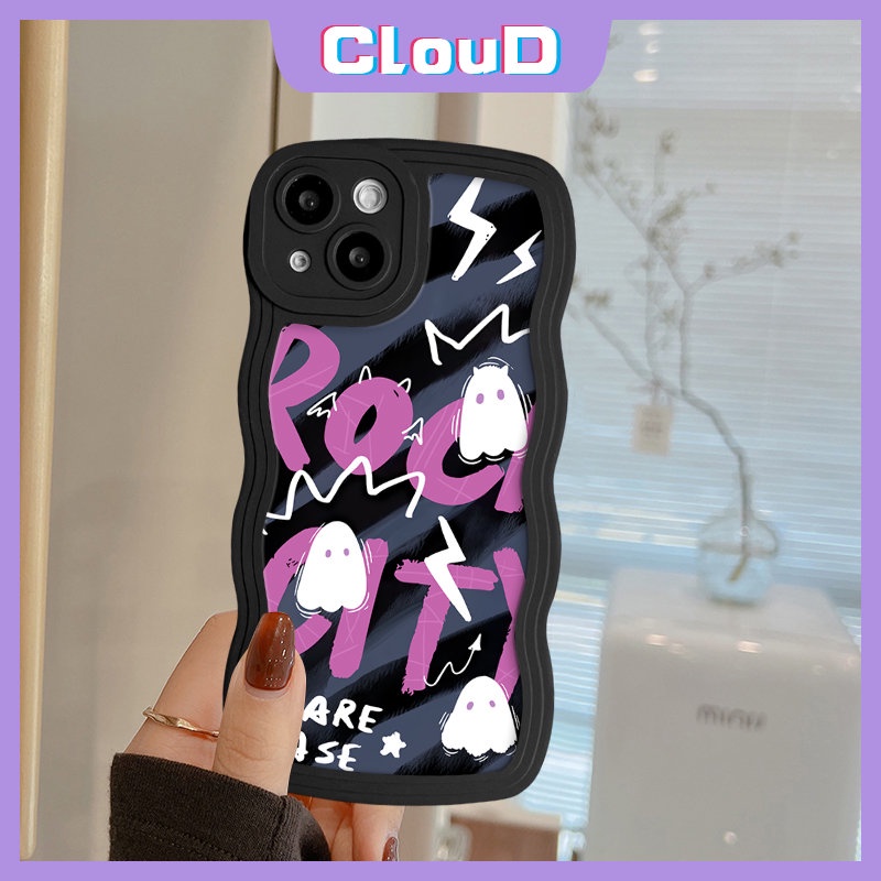 Untuk Redmi 9C 10A 910c A1 12C 9A 9T 10a1+Redmi Note8 9 10s 11s 9s 11 10 Pro POCO M3 X3 NFC Pro Mi 11T Pro Wavy Edge Soft Tpu Cute Bear Huruf Kartun Hantu Kecil Case Monster