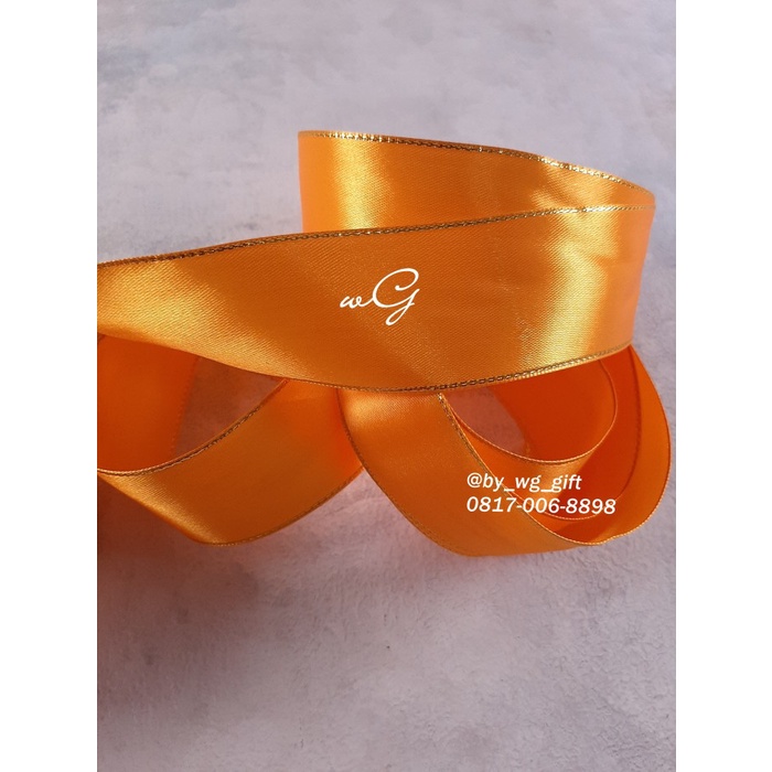 

[GG] Pita Satin Mix Colours List Emas; Lebar 3.8 cm; Panjang 25 yard - Orange