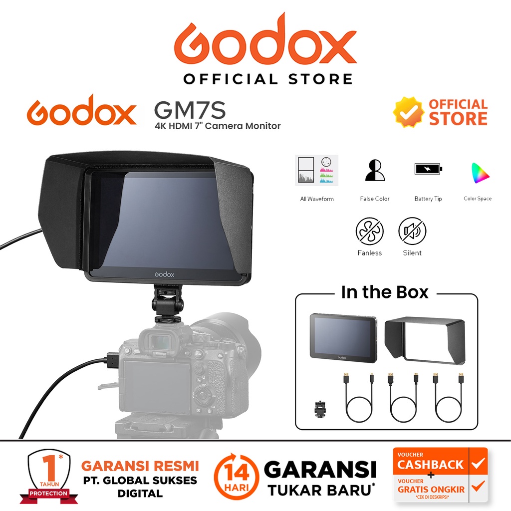 Godox Monitor GM7S 4K HDMI Touchscreen Camera Monitor Godox GM 7S