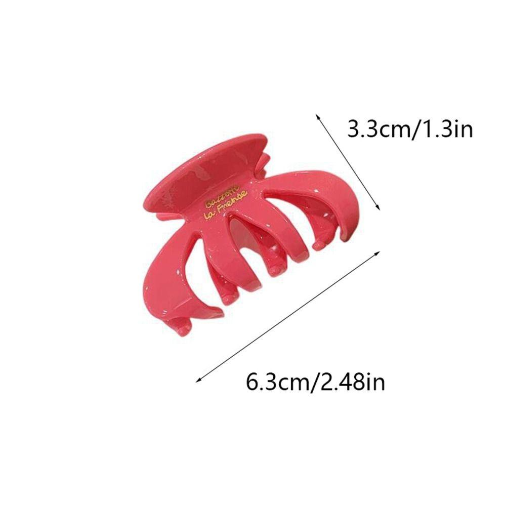 AUGUSTINA Acetic Acid Hair Claw Lucu Geometris Sederhana Untuk Gadis Hiu Klip Hiasan Kepala Piring Klip Ponytail Holder Hiasan Kepala Wanita Klip Rambut