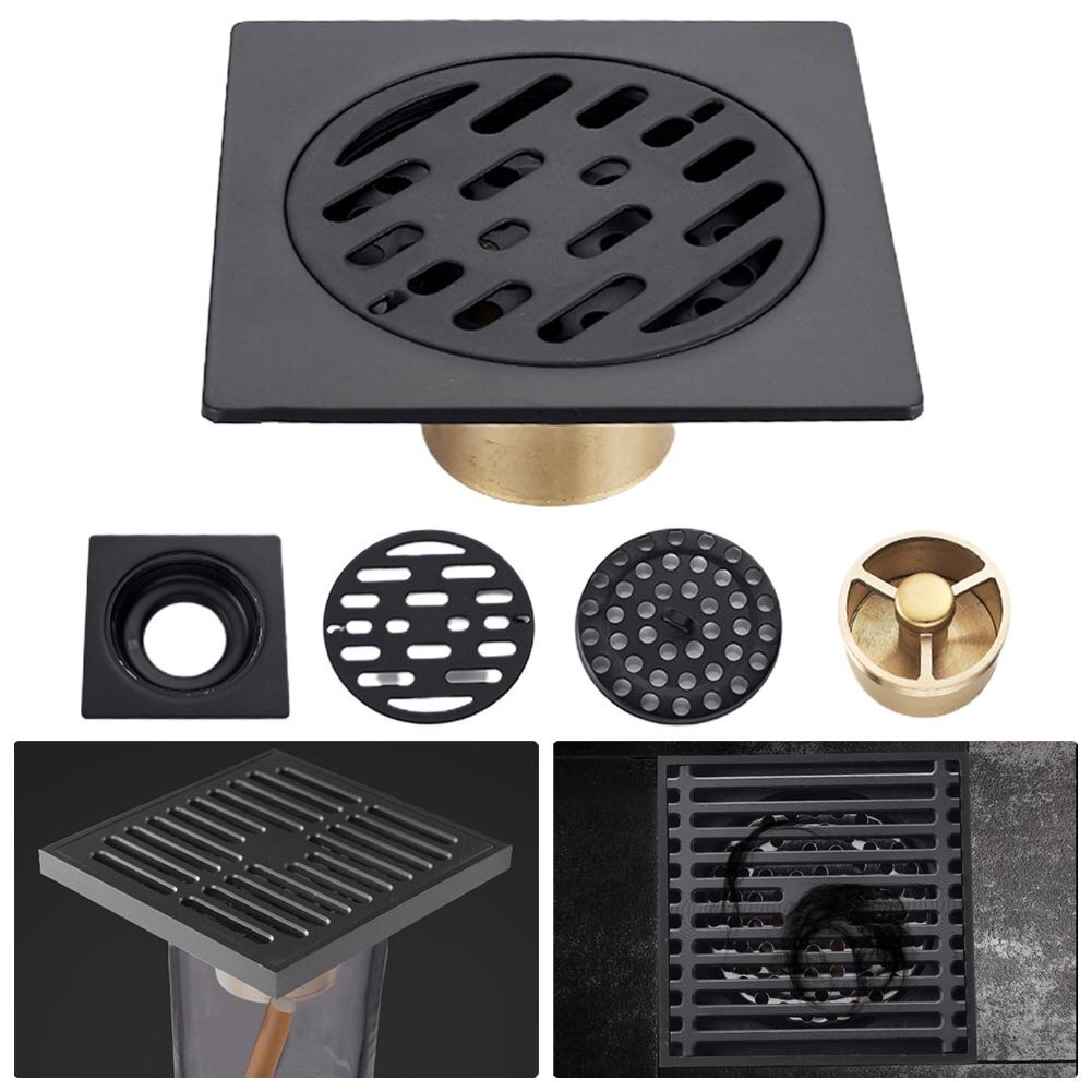 Saringan Got Injak Stainless Hitam Black/Floor Drain Tekan Push Pencet Black Matte Stainless Injak