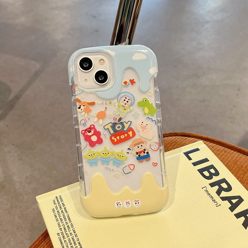 【3D Ice Cream】Cute Clear Toy Story Soft Case IPhone 7 8 Plus XR XS Max 11 12 13 14 Pro Max 14 Plus for Women Girl Gift Cartoon Disney