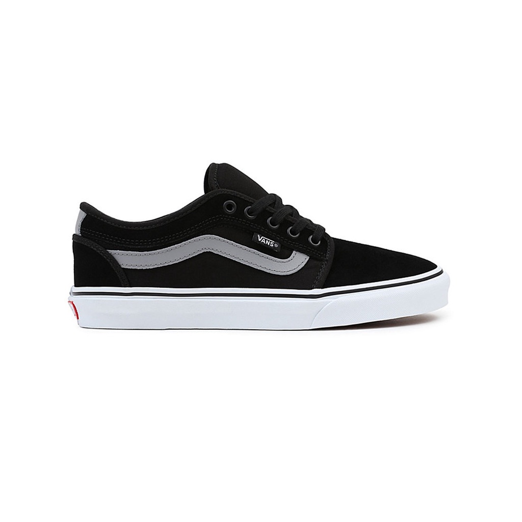 SEPATU VANS OFF THE WALL | CHUKKA LOW SIDE STRIPE BLACK GREY WHITE