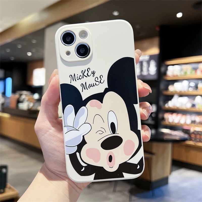 IPHONE Casing TPU Cair Disney Mickey Minnie Lucu Untuk Iphone14 13 12 11 Pro Max Mini XS X XR SE 6 7 8 Plus Soft Cover