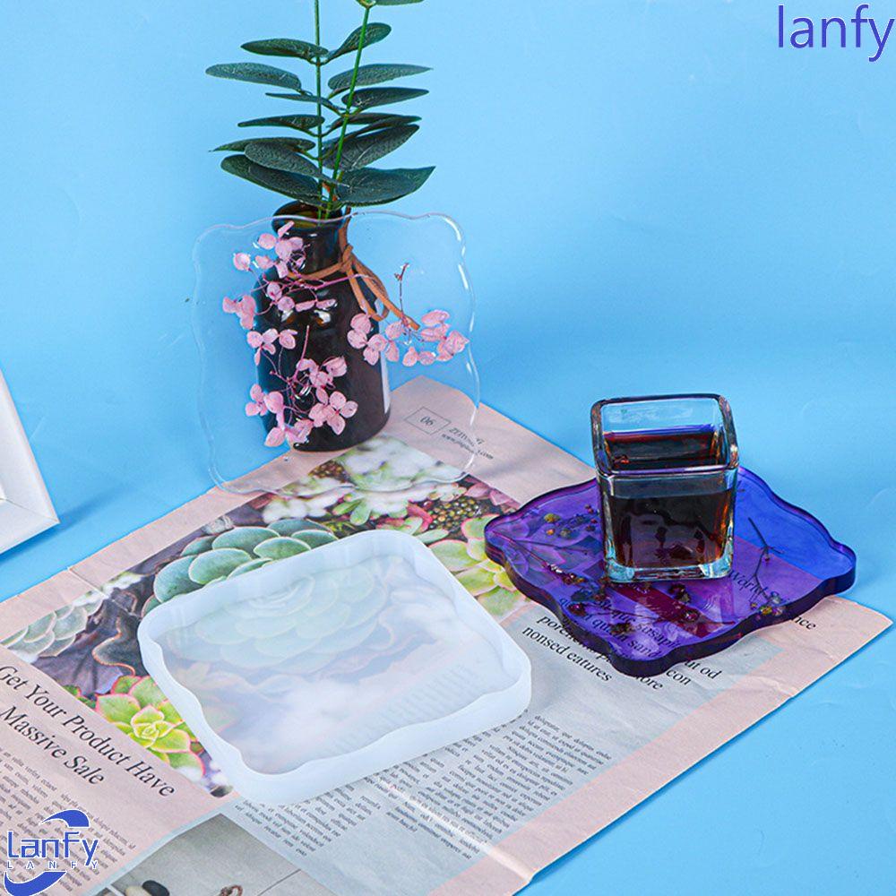 Lanfy Cetakan Coaster 12cm Untuk Epoxy Resin Square UV Resin Silicone Mold