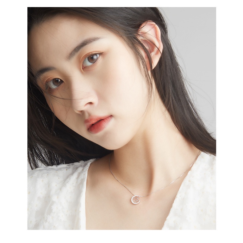 Goldkingdom Fashion Perhiasan Aksesoris Ready Stock Elk Kalung Wanita Ringan Mewah Perak Murni Sederhana Kerah Rantai