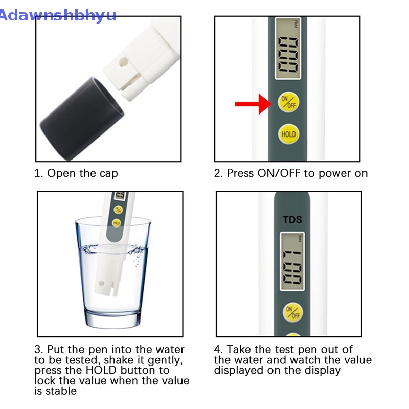 Adhyu 0.01 Tds Ec PH Meter Untuk Pen PH Tester Digital Berkualitas Air Dengan 0-14 PH Range ID