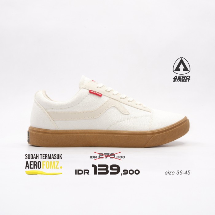 (COD) Aerostreet 36-45 Massive Putih Gum - Sepatu Sneakers Casual 21HH23 - 38