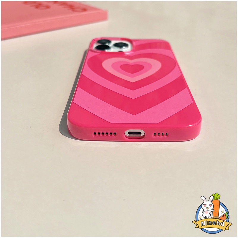 IPHONE Casing Kompatibel Untuk Iphone14 13 12 11 Pro Max X Xr Xs Max8 7 6s Plus SE 2020 Mewah Gradiasi Cinta Hati Rose Merah Casing Ponsel Lensa Full Cover Shockproof Halus Silikon Soft Case