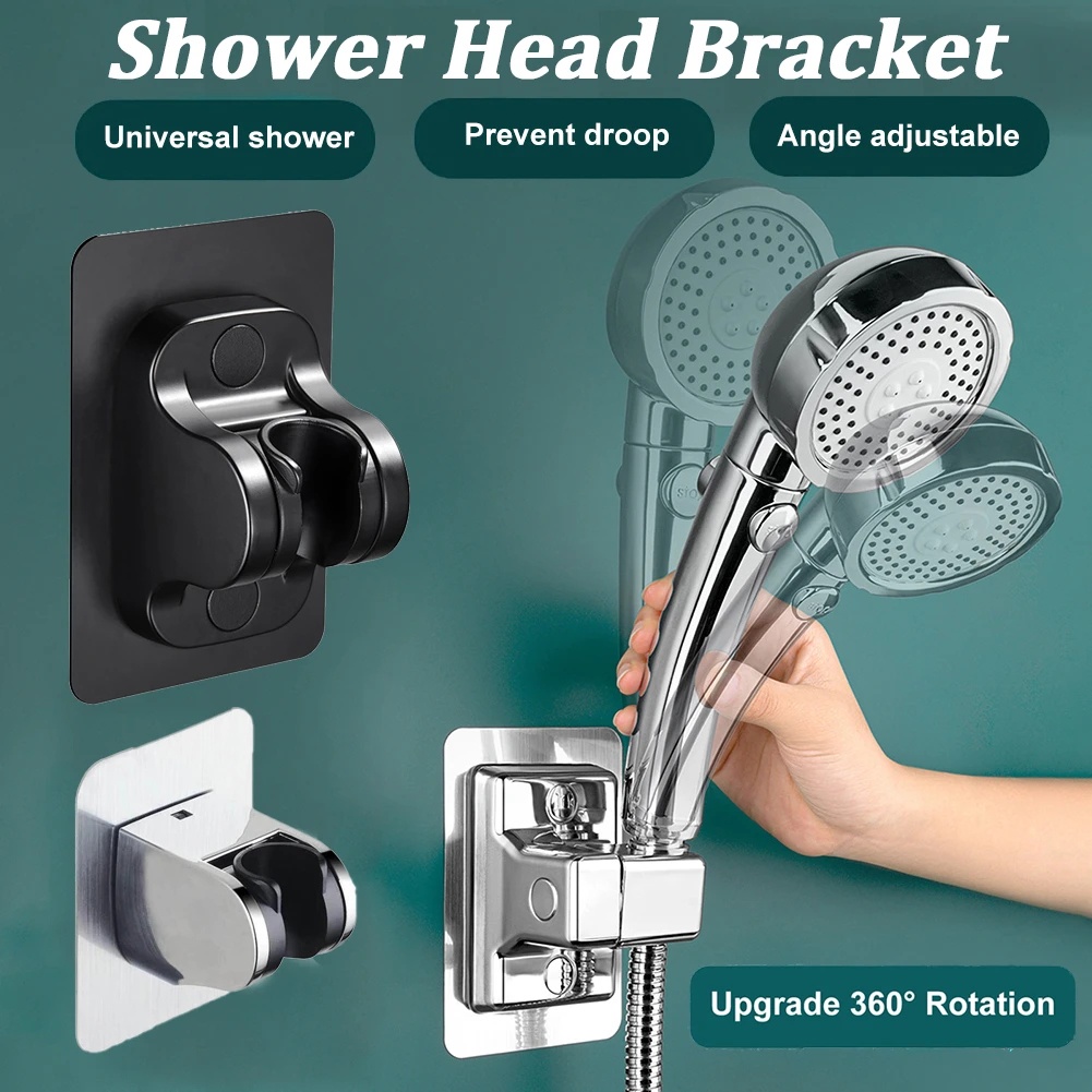 Bracket Kepala Shower Rotasi 90derajat Bathroom Shower Head Holder Nozzle Holder Bracket Kamar Mandi Bidet Shower Head Stand Dinding Aksesoris Dapur Punch Free Shower Holder