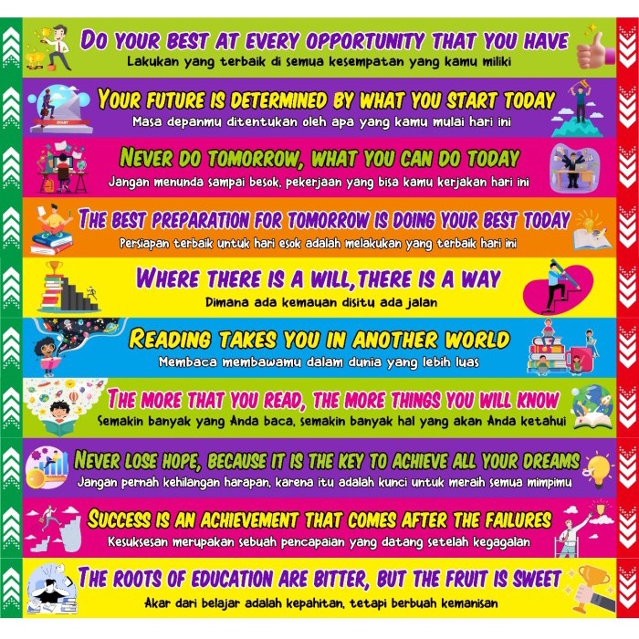 Stiker Tangga Sekolah Kata-kata Mutiara