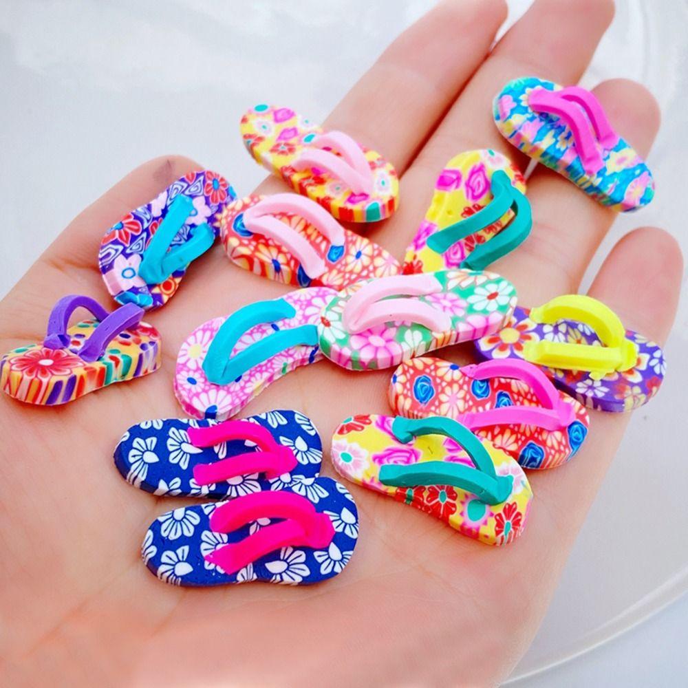 R-FLOWER 20pcs Kerajinan Sepatu Pantai Untuk Gelang Untuk Ponsel Case Mini Lembut Tembikar Membuat Perhiasan