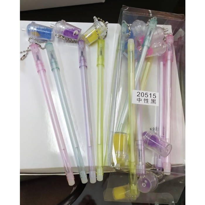 

pen gel gantungan boba kerang isi 12 -ziLongSell