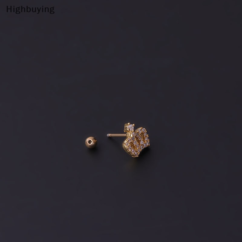 Hbid Anting Tusuk Mahkota Salib Kupu-Kupu Bulan Stainless Steel Untuk Wanita Cartilage Glory