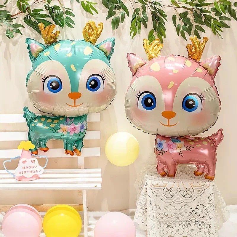 Balon Foil Rusa Hutan Lucu/Fox Forest Animals Balloon Dekorasi Pesta Ulang Tahun