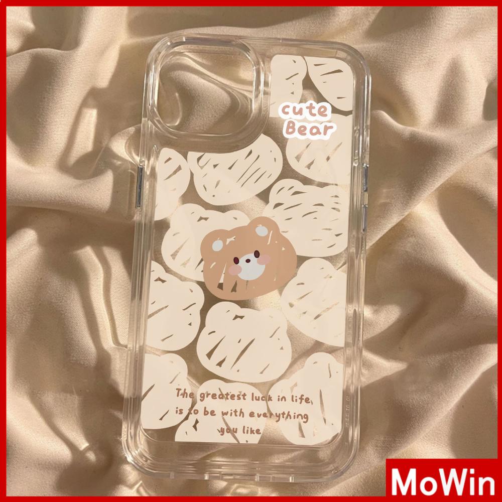 For iPhone 14 Pro Max iPhone Case Clear Case TPU Soft Case Shockproof Plating Button Cute Cartoon Bear Rabbit Compatible with iPhone 13 Pro max 12 Pro Max 11 xr xs max 7Plus 8Plus