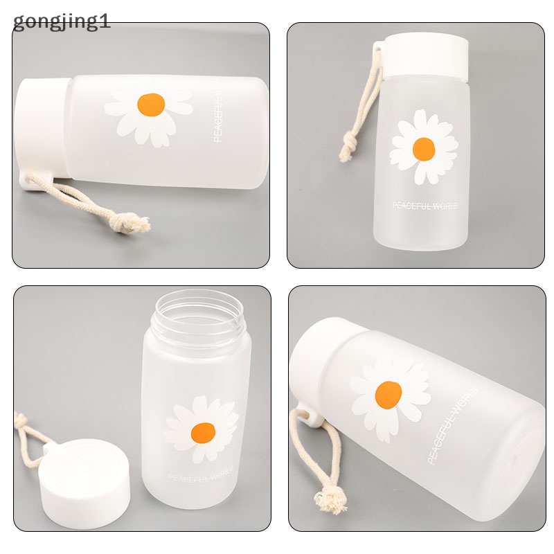 Ggg 500Ml Botol Air Plastik Transparan Daisy Kecil Water Bottle Portable Travel ID