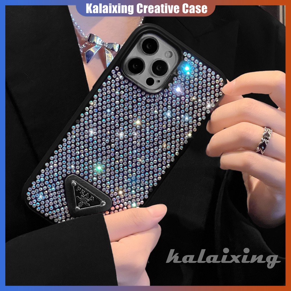 Casing Berlian Logo Prada Elegan Untuk iPhone 14 Pro14 Plus 14 Pro Max11 12-12 Pro-13 Pro Max Hard Casing