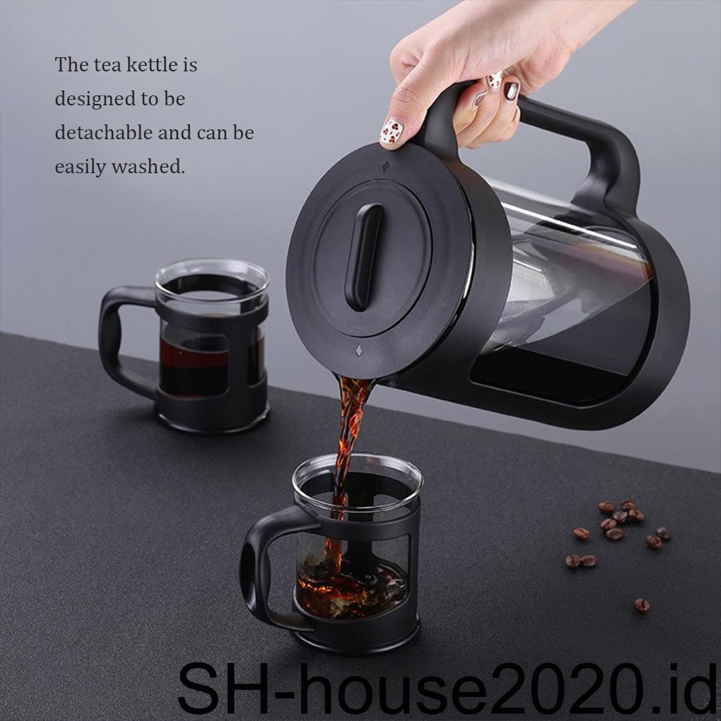 Alat Penyeduh Teh Kaca Anti Bocor Reusable Washable Detachable Nonslip Refillable PP Home Coffee Maker Kettle with Handgrip
