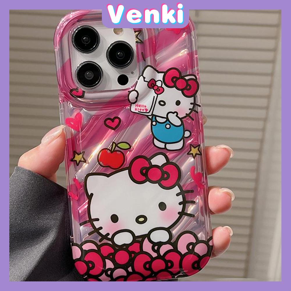 VENKI - For iPhone 11 iPhone Case Laser Reflective Transparent Phone Case TPU Soft Shockproof Airbag Case Protective Camera Cute Pink Cat Compatible with iPhone 14 13 Pro max 12