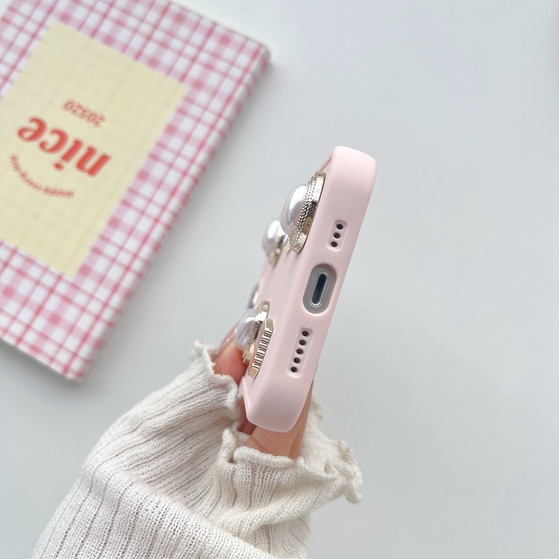 INS Luxury Pink Love Button Soft Silicon Case HP iP iPhone 12 13 14 Pro Max 11 Girl Woman FTD Casing Apple