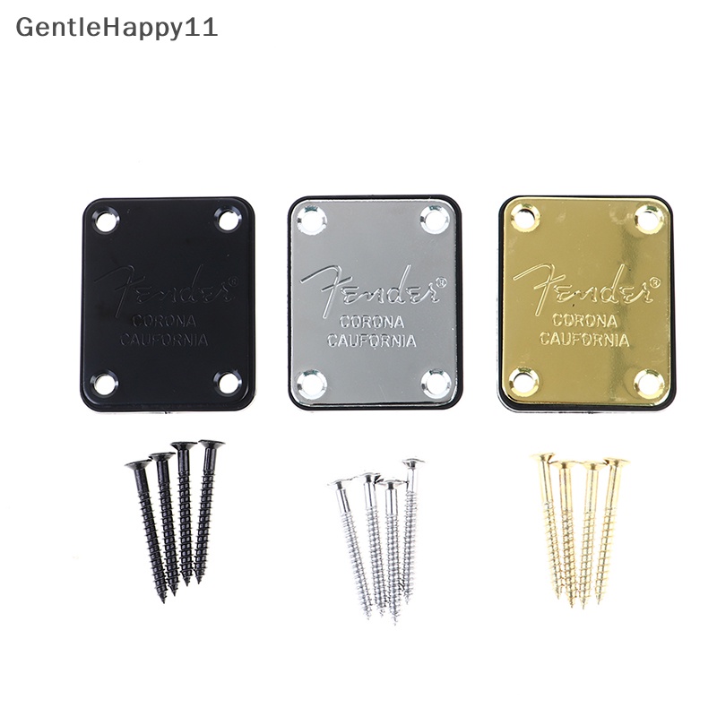 Gentlehappy Chrome Electric Guitar Neck Plate Plat Fix Papan Sambungan Leher Gitar Listrik id