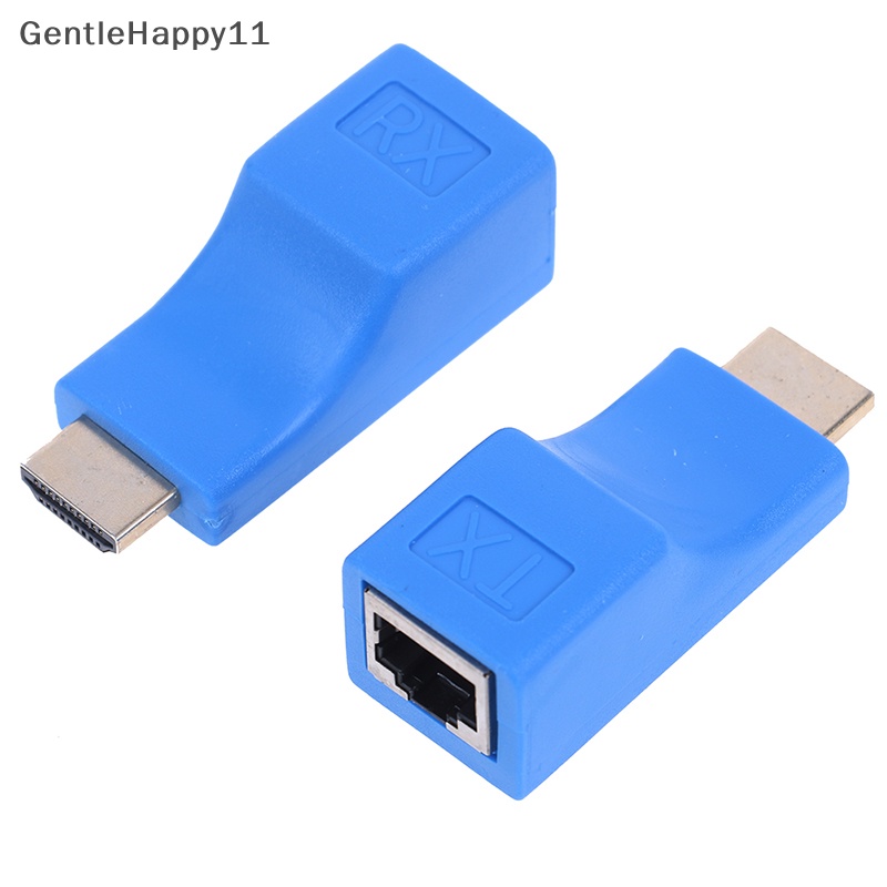 Gentlehappy 2Pcs 1080p hdmi extender Untuk rj45 over cat 5e/6jaring lan ethernet amplifier id