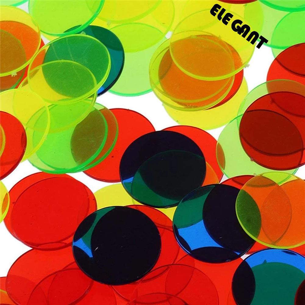 [Elegan] Bingo Chip Carnival Bingo Games Anak Kids 15mm Transparan Untuk Bingo Game Multicolor Disc Mainan Edukasi