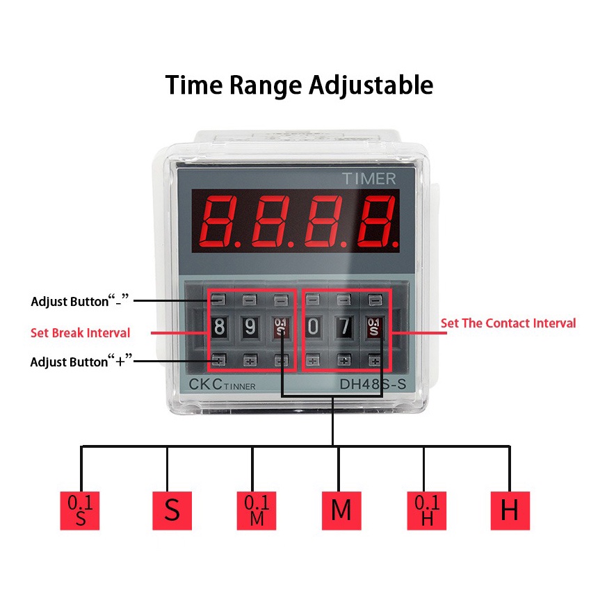 Time Relay DH48S-S Digital Timer Delay 0.1S-99H AC 220V
