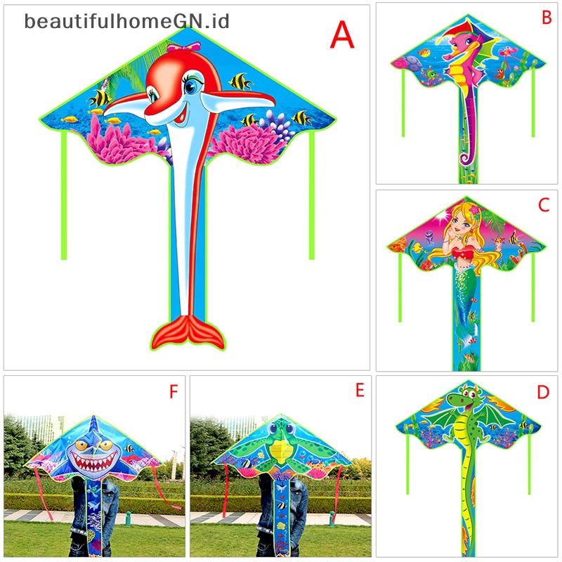 {Cantik} 135cm High Quality Kartun Layangan Kit Delta Layangan Ekor Mainan Luar Ruangan Layangan Mainan Olahraga~