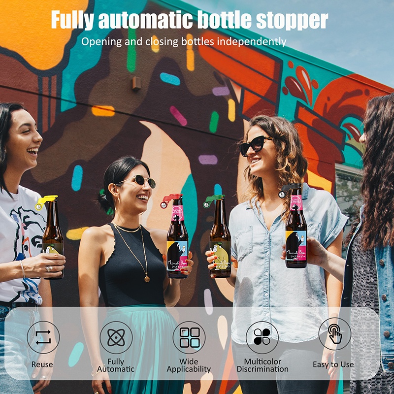 Portabel Nyaman Penuh Otomatis Tutup Botol Bir Anti-Deformasi Pembuka Botol Non-Slip Disegel Stopper Perlengkapan Dapur Praktis