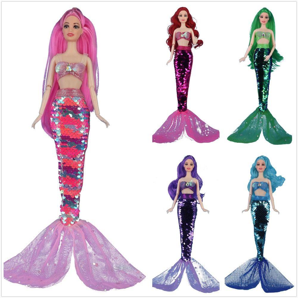 REBUY Rebuy Mermaid Tail Wedding Dress 1set Fashion Dress-Up Crossdress Fairy Tale Doll Cosplay Untuk1/6Boneka Boneka Cosplay Baju