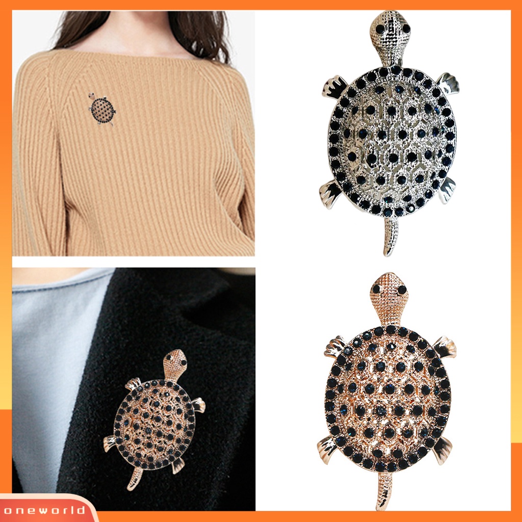 [ONE] Bros Pin Kreatif Bentuk Warna Vibrant Menggemaskan Karat-Bukti Berkilau Hias Alloy Pakaian Syal Turtle Brooch Pin Perhiasan Decor Untuk Wanita