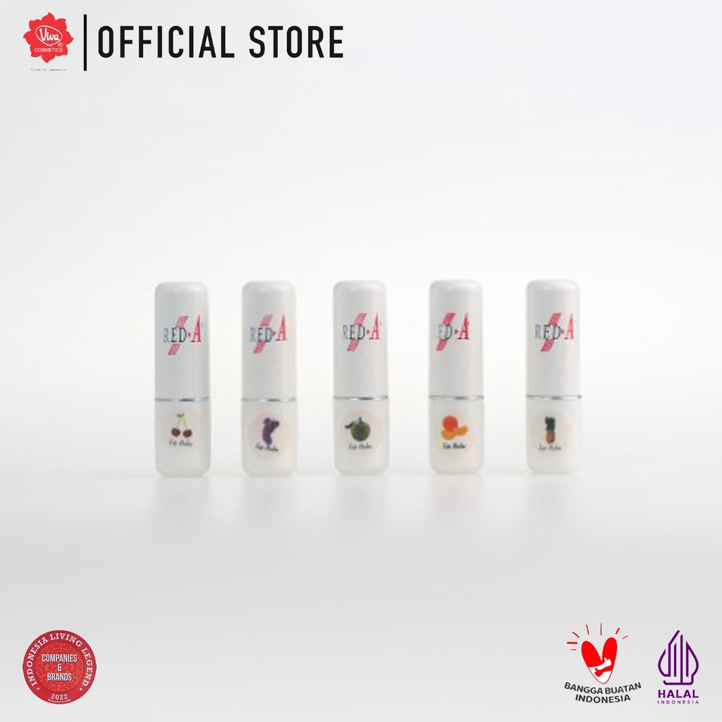 Red-A Lip Balm with VIT E, Olive, Squalane &amp; Avocado Oil - 3gr (tersedia 5 varian)