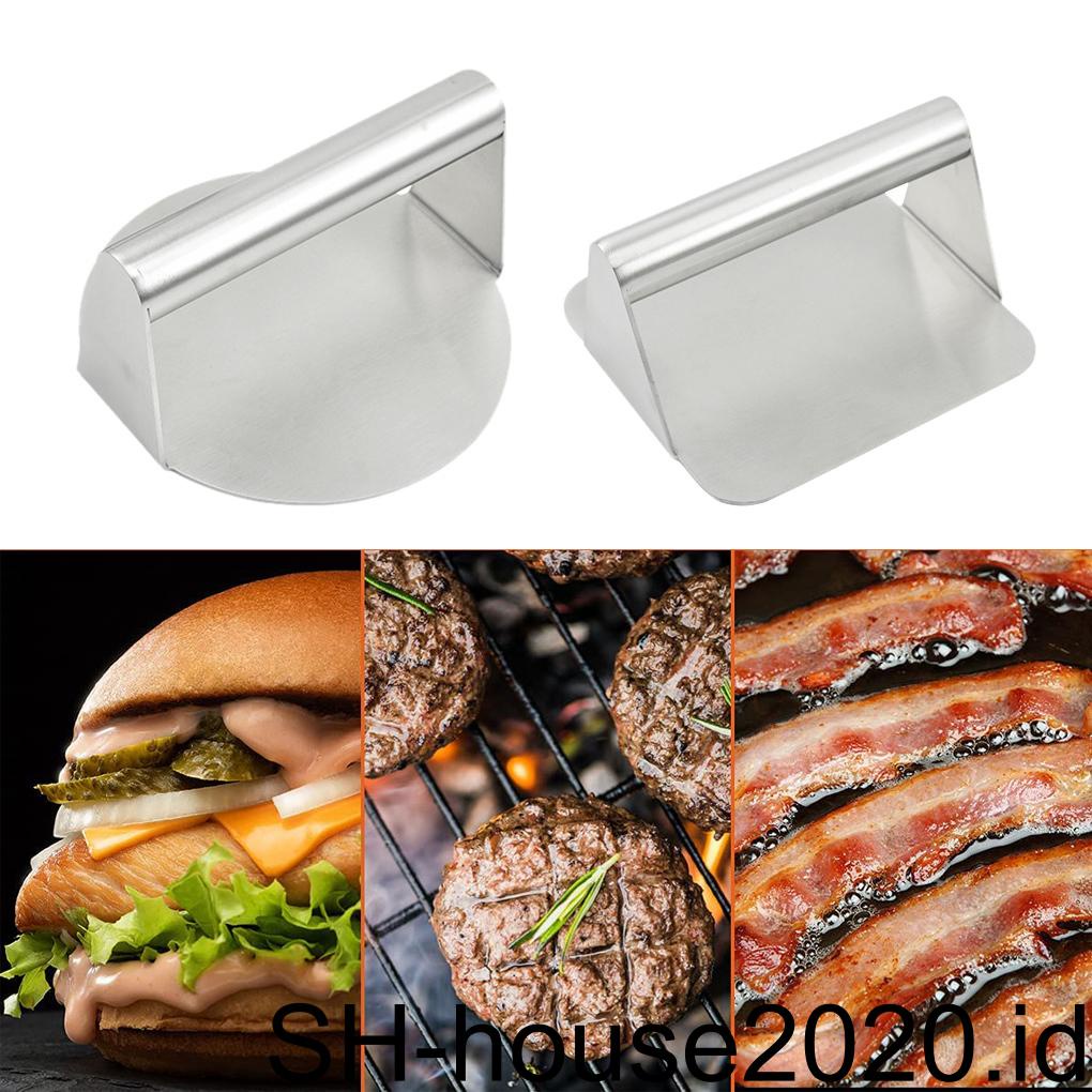 Burger Press Stainless Steel Pembuat Hamburger Anti Lengket Anti Korosi Patty Sandwich Squeeze Grease Outdoor Grill Makan