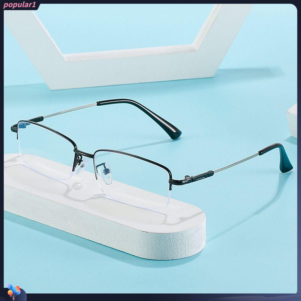 Populer Kacamata Miopia Wanita Pria Frame Ultra Ringan Metal Blue Light Blocking