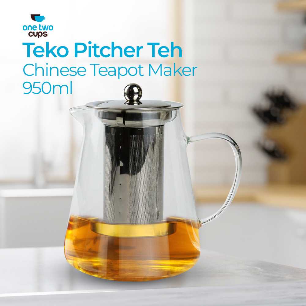One Two Cups Teko Kaca Teh Pitcher Borosilikat dengan Saringan - TP-760