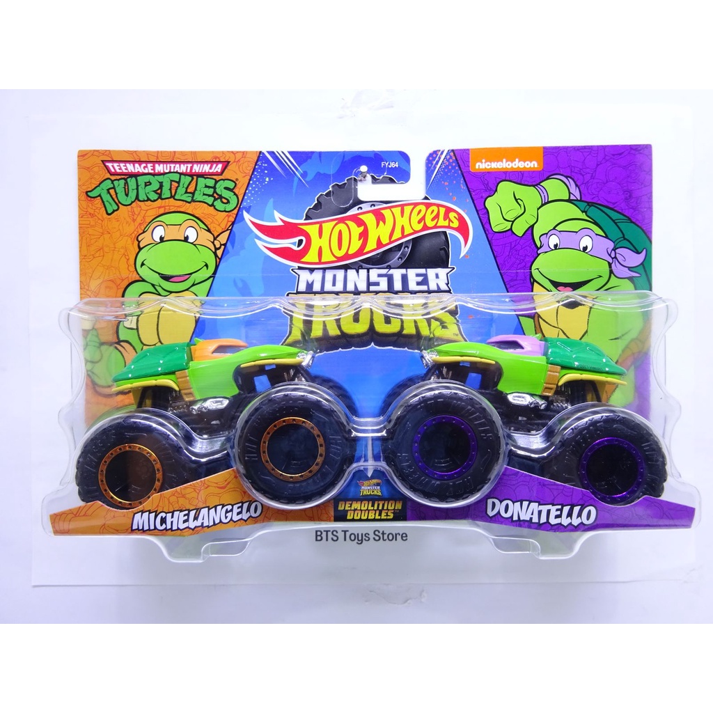 Hot Wheels Monster Trucks Ninja Turtle Michelangelo vs Donatello