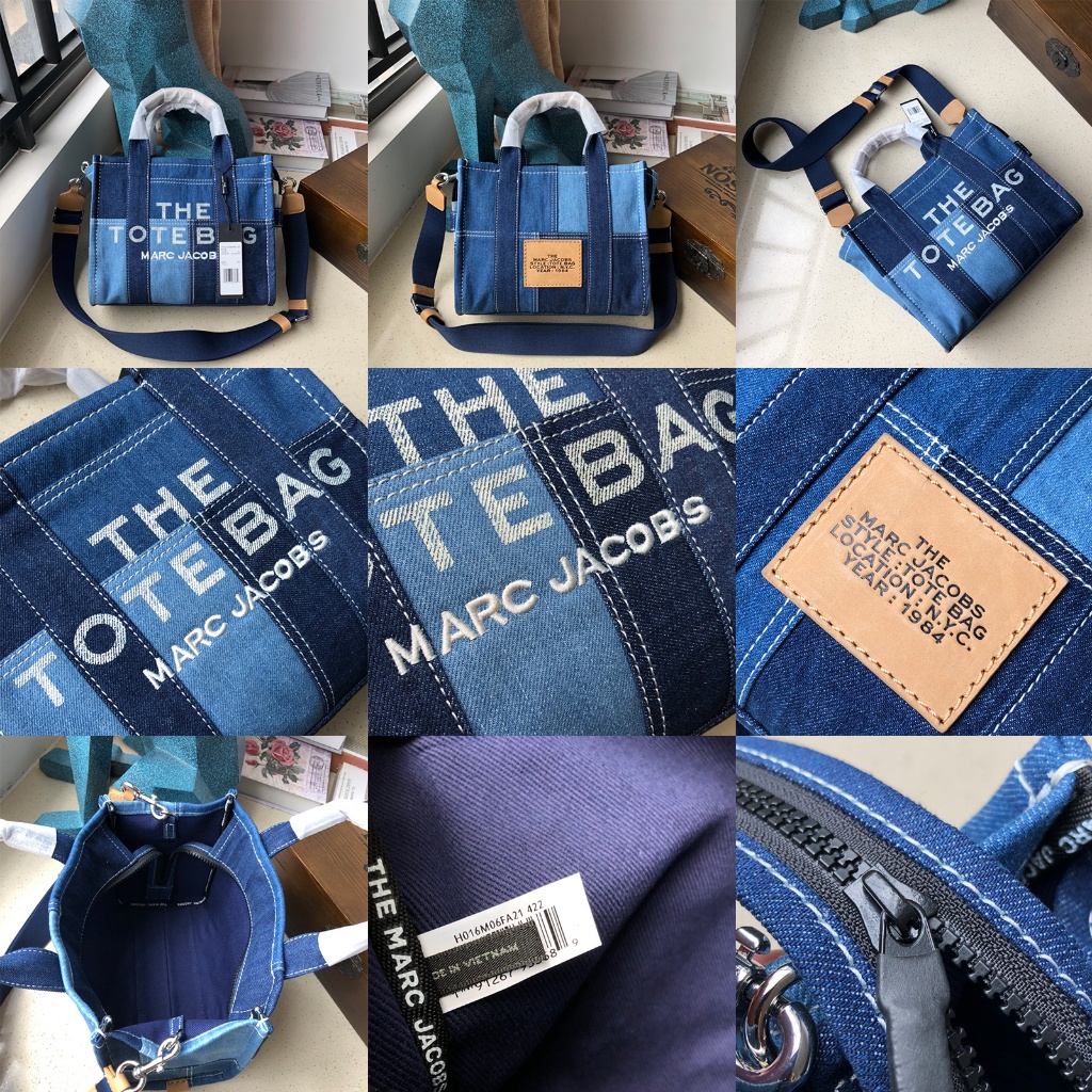 M- J Tote Bag Kolase Canvas Tas Bahu Wanita Messenger Bag