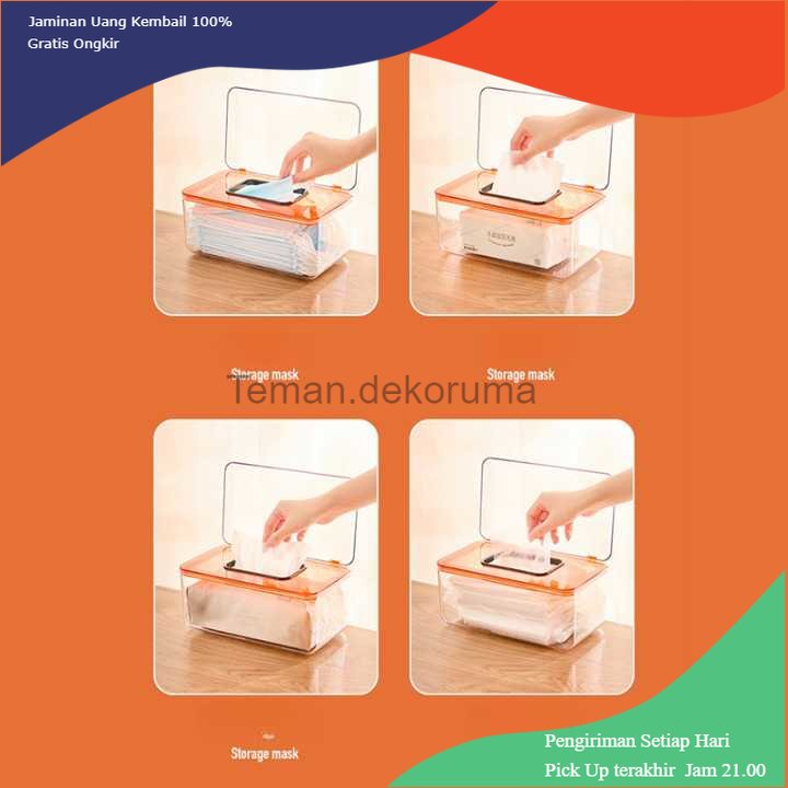 TD - DPR Kotak Tisu Tempat Masker Organizer Box with Lid and Spring Holder - TB23