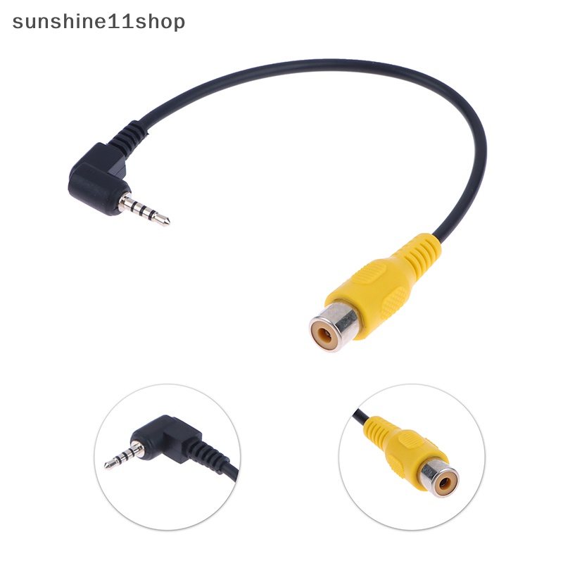 Sho Adaptor Kabel AV In Video 2.5mm AV Jack Male Plug To RCA Female Adapter Cable Untuk GPS Dan Aksesoris Kamera Belakang N