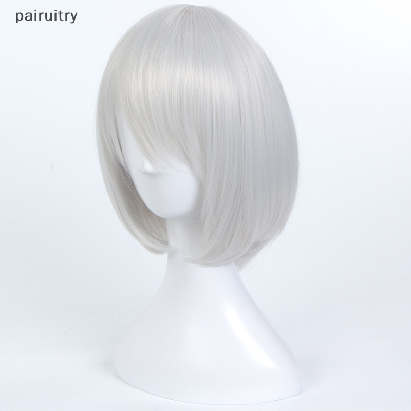 Prt YoRHa No. Wig Silver9Model Nier:Wig Cosplay Automata 9S Dengan Penutup Mata Hitam PRT