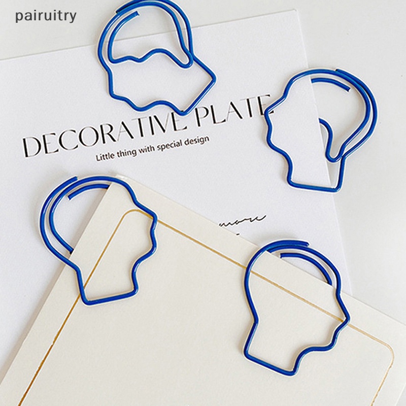 Prt 10PCS Cute Man Avatar Bookmark Kertas Klip Pasokan Kantor Sekolah Bahan Logam Escolar Papelaria Hadiah Alat Tulis PRT