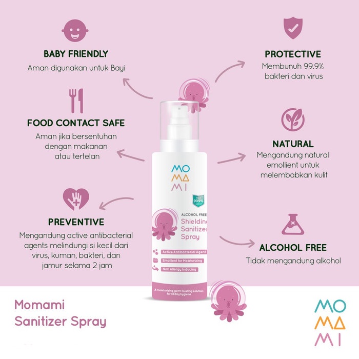 Momami Baby &amp; Kids Shielding Sanitizer Spray - Sanitizer Bayi &amp; Anak (100 mL)