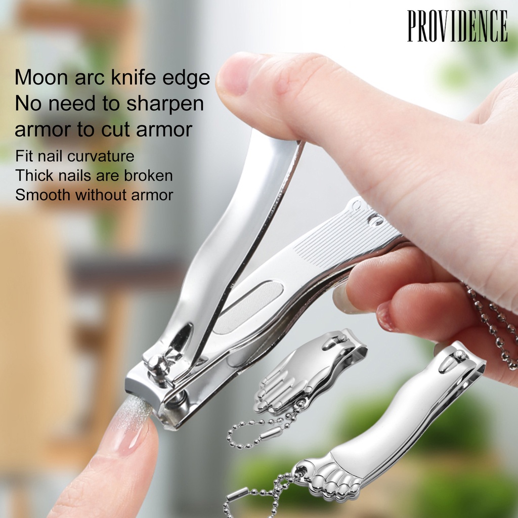 Providence 2Pcs/Set Gunting Kuku Baja Karbon Tangan Bentuk Kaki Ergonomis Pemotong Kuku Pemangkas Kuku File Clipper Pedicure Scissor Manicure Tools