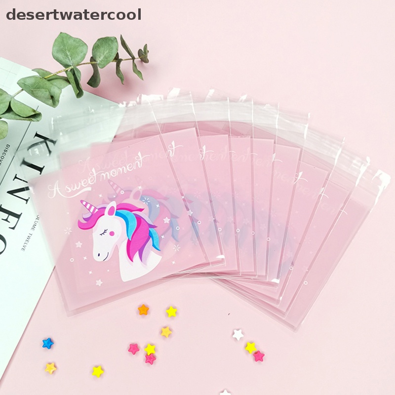 Deid 100Pcs Cookies Candy Packaging Bags Pesta Ulang Tahun Kartun Unicorn Hadiah Bag Martijn