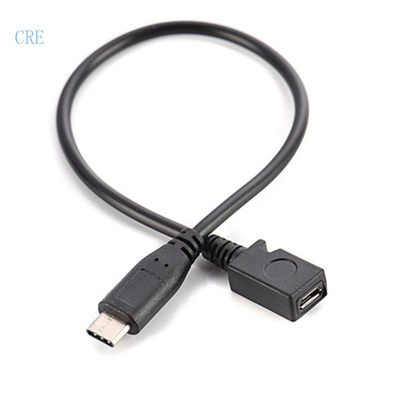 Cre USB TypeC Ke Micro USB Cable UsbC Male to MicroUSB Female Adapter Converter Untuk Perangkat Laptop Kabel Cas